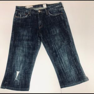 Red Engine Cropped Jeans. Retro Sz 28